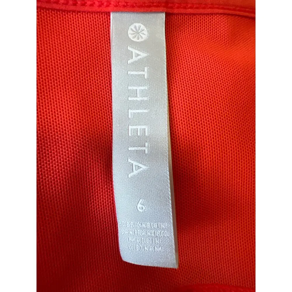 Athleta Switchstep Dress Romper Bulit in Shorts 2-In-1 Coral Red Sleeveless 6
